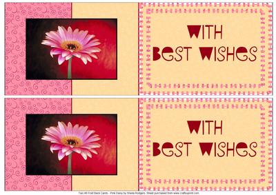 Two A6 Fold Back Cards - Pink Daisy