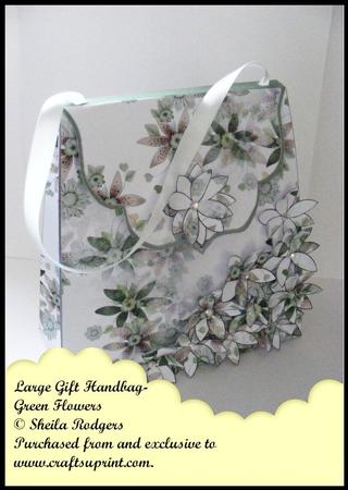 Large Gift Handbag - Green Floral