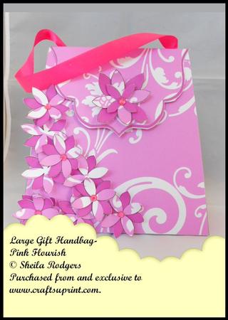 Large Gift Handbag - Pink Flourish