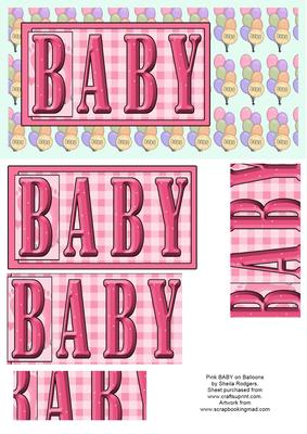 Pink Baby on Balloons