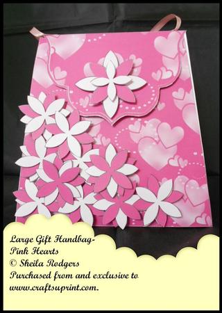 Large Gift Handbag - Pink Hearts