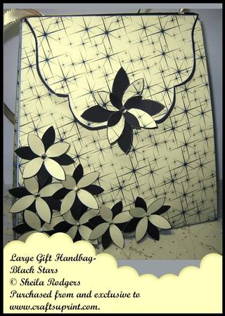 Large Gift Handbag - Black Stars