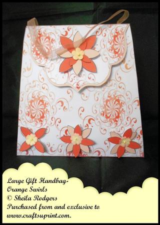 Large Gift Handbag - Orange Swirls