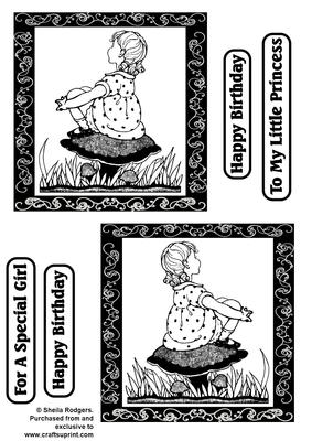 Digital Stamps - Girl on Mushroom