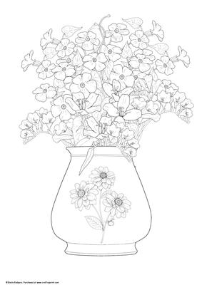 Digital Stamp - Vase of Flowers 5