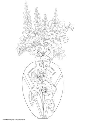 Digital Stamp - Vase of Flowers 7
