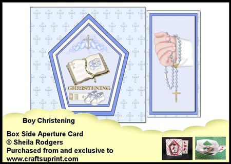 Box Side Aperture Card - Boy Christening