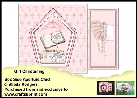 Box Side Aperture Card - Girl Christening