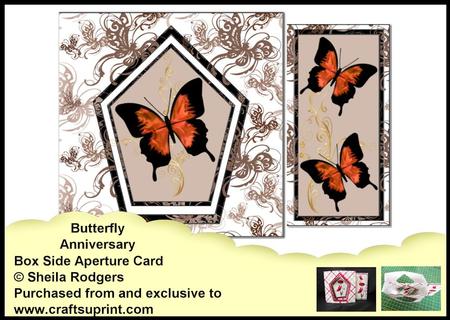 Box Side Aperture Card - Butterfly Anniversary