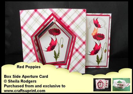 Box Side Aperture Card - Red Poppies