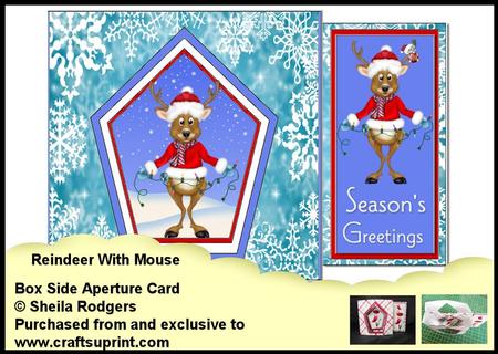 Box Side Aperture Card - Reindeer with Mouse
