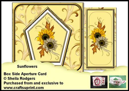 Box Side Aperture Card - Sunflowers