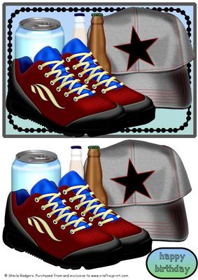Trainers, Drinks and Cap