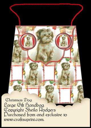 Large Gift Handbag - Christmas Dog