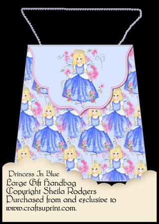 Large Gift Handbag - Princess in Blue