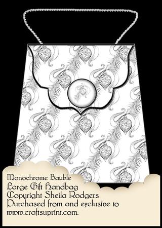 Large Gift Handbag - Monochrome Bauble