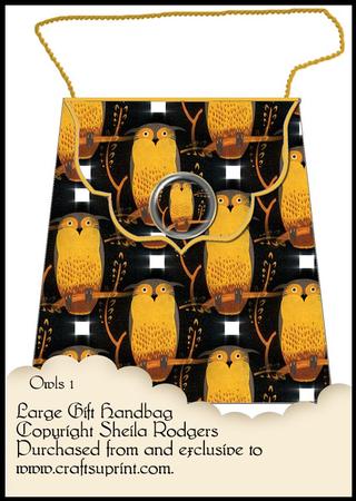 Large Gift Handbag - Owls 1