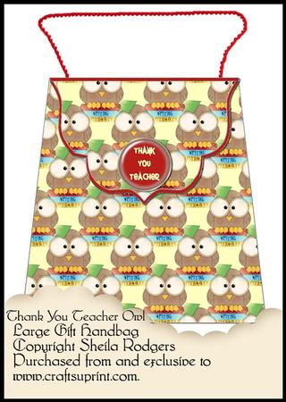 Large Gift Handbag - Thank You Teacher Owl