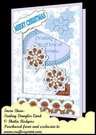 Teabag Dangler Card - Snow Bear