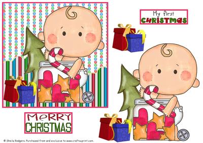 6 Inch Card - Candycane Baby