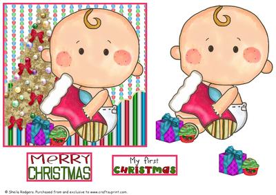 6 Inch Card - Stocking Baby