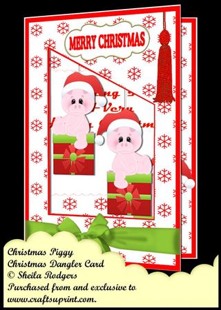 Christmas Dangler Card - Christmas Piggy