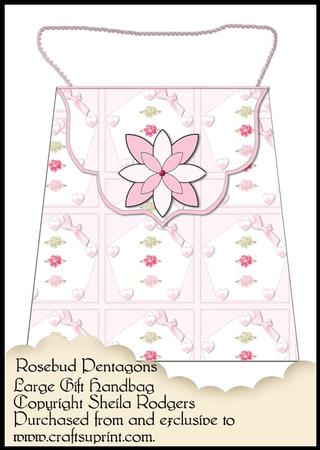Large Gift Handbag - Rosebud Pentagons