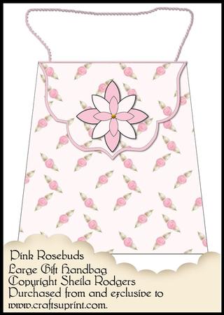 Large Gift Handbag - Pink Rosebuds