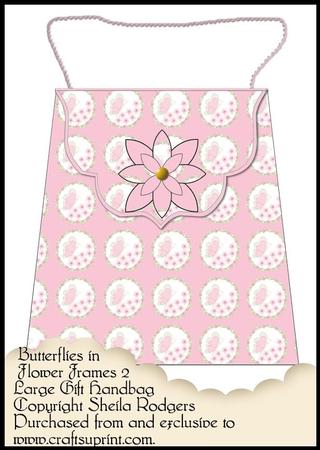 Large Gift Handbag - Butterflies in Flower Frames 2