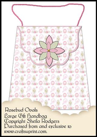 Large Gift Handbag - Rosebud Ovals