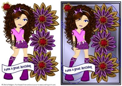 Emo Girl with Flowers 3