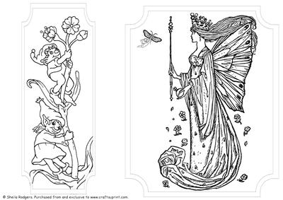 Elves and Fairy Queen Digital Stamps