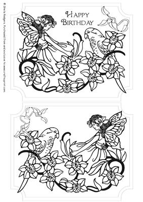 Two Digi Stamps - Fairy and Bird