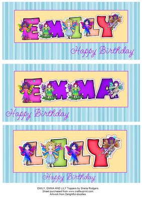 Emily, Emma and Lily Toppers.
