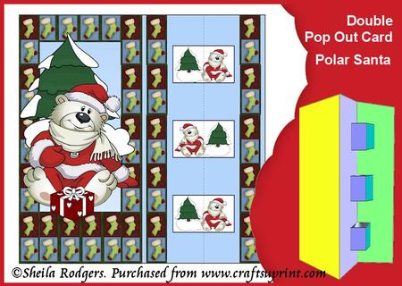 Double Pop Out Card - Polar Santa