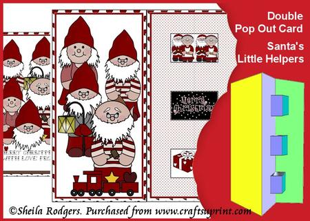 Double Pop Out Card - Santa's Little Helpers