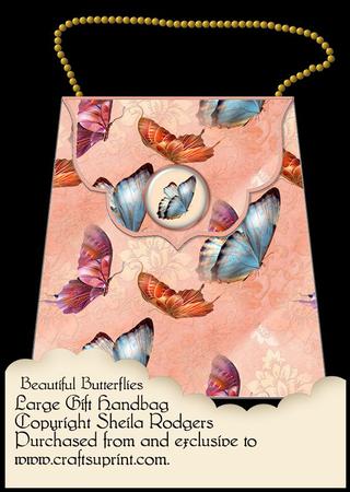 Large Gift Handbag - Beautiful Butterflies
