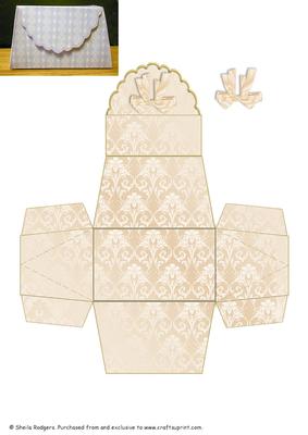 Small Favour Box - Cream Damask