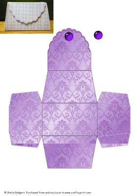 Small Favour Box - Mid Purple Damask