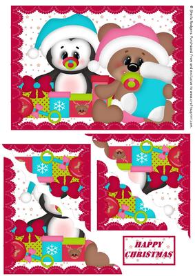Scallop Corner Christmas - Baby Penguin and Bear