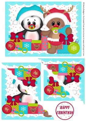 Scallop Corner Christmas - Baby Penguin and Reindeer