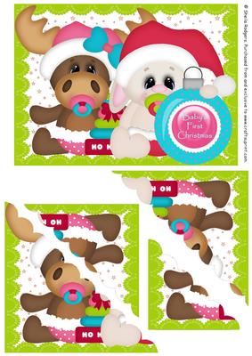 Scallop Corner Christmas - Baby Moose and Bunny