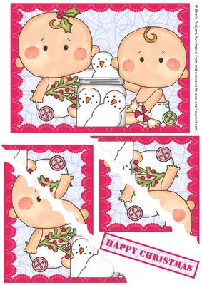 Scallop Corner - Babies with Snowmen Cookies