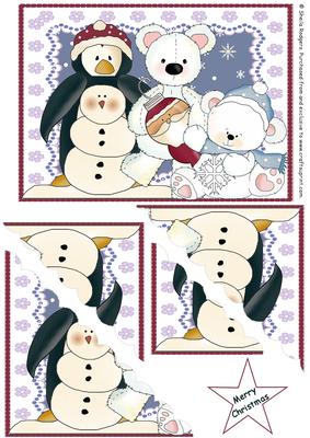 Scallop Corner Christmas - Polar Bears, Penguin and Snowman