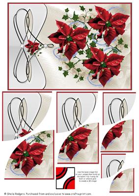 Duo Corner Christmas - Red Poinsettias