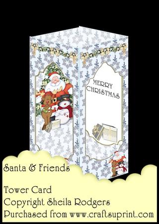 Tower Card - Santa and Friends