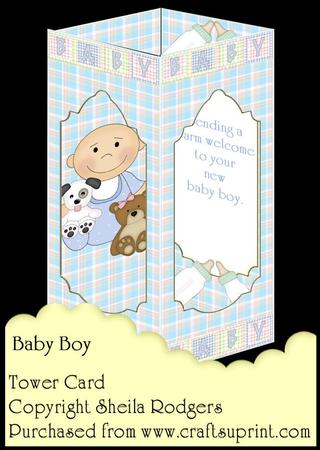 Tower Card - Baby Boy