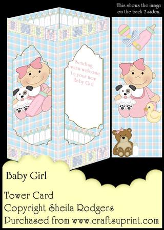 Tower Card - Baby Girl