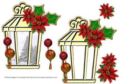 Christmas Lantern - Fir Trees