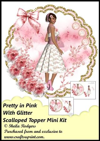 Scalloped Topper Mini Kit - Pretty in Pink with Glitter